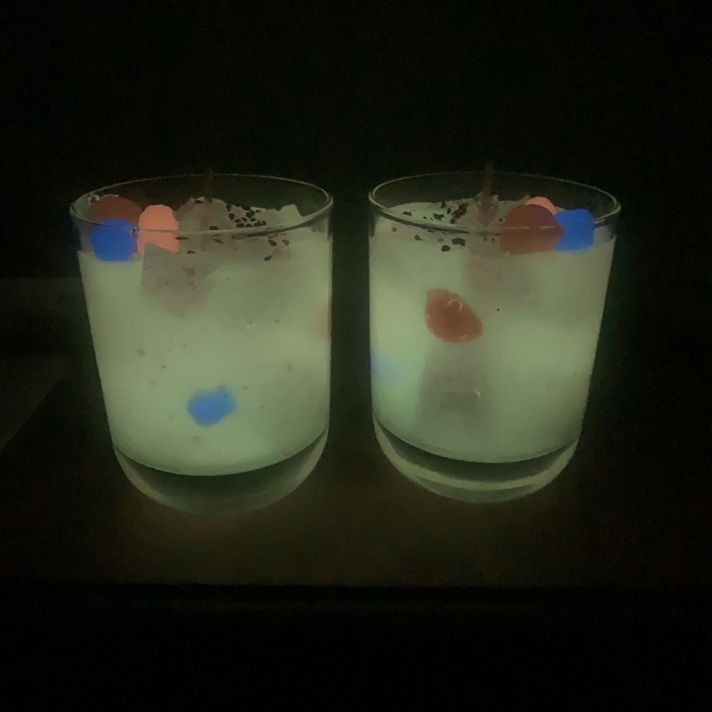 Fruit Punch scented candle set (glow in the dark)